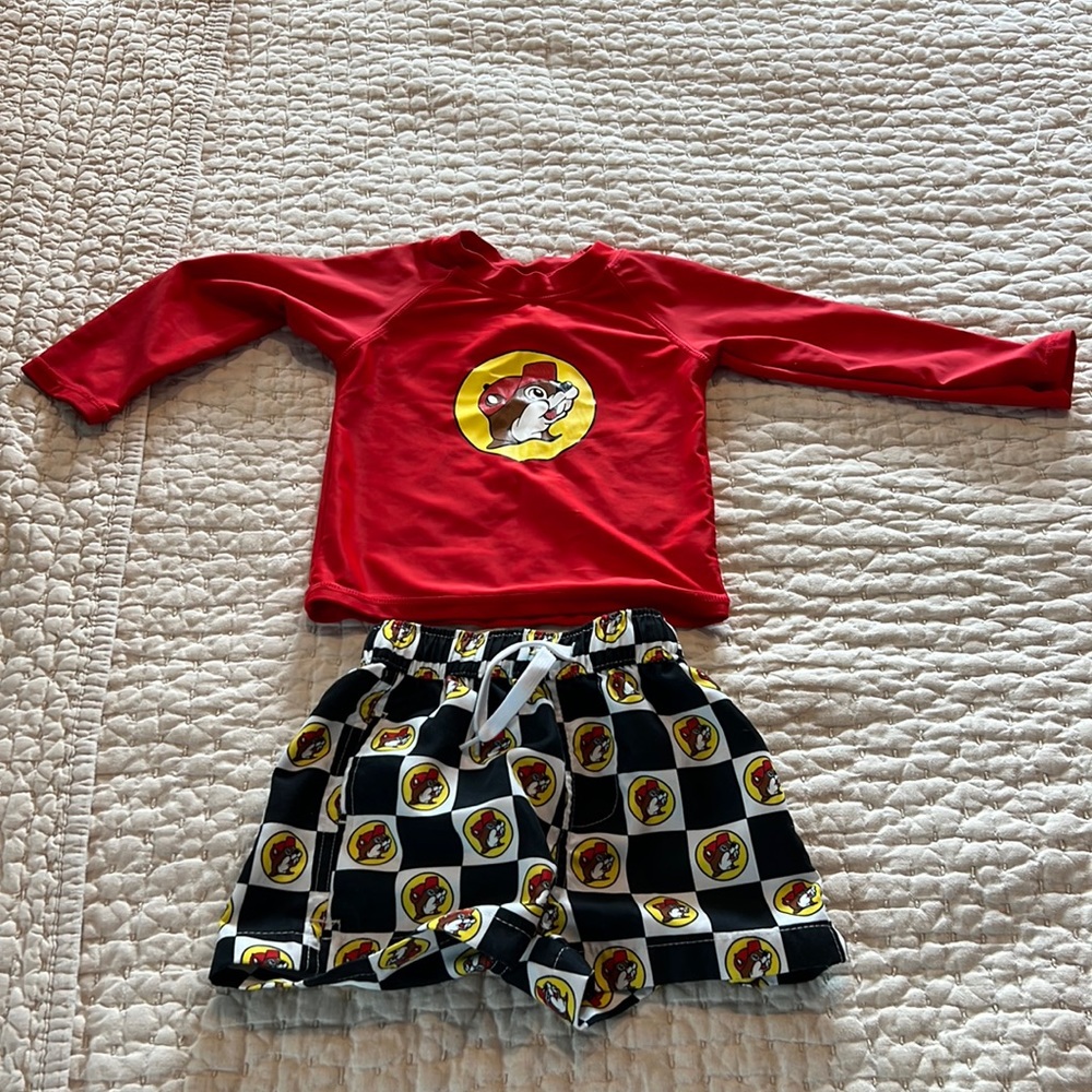 Buccees two piece rash guard swim set